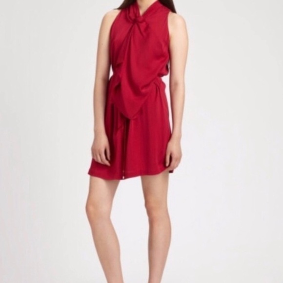 Diane von Furstenberg DVF "Morana" Raspberry Sleeveless Silk Dress Size 2 - Picture 3 of 10